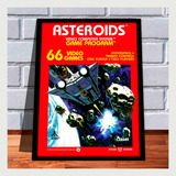 Quadro Decorativo Capa Asteroids A4 25 X 33 Cm Atari 2600