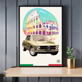 Quadro Decorativo Carros Alfa Romeo Giulia - A4 - C/moldura