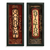 Quadro Decorativo Cozinha Vintage Retrô Gourmet Vinho Marrom