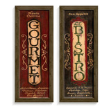 Quadro Decorativo Cozinha Vintage Retrô Gourmet Vinho Marrom