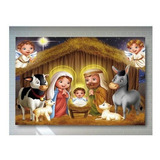 Quadro Decorativo De Natal Presépio Infantil