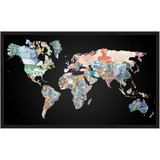 Quadro Decorativo Dinheiro Países Moedas Salas Moldura Q00