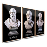 Quadro Decorativo Filosofos Socrates Platão Aristoteles