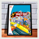 Quadro Decorativo Gamer Capa Crazy Taxi