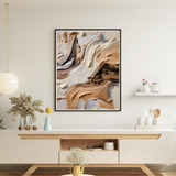 Quadro Decorativo Grande Sala Luxo 120x90 Paleta Neutra 