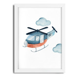 Quadro Decorativo Helicóptero Aquarela - 3001g3