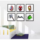 Quadro Decorativo Heróis Marvel Dc Kit