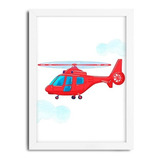 Quadro Decorativo Infantil Helicóptero 4575g9