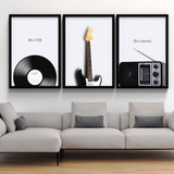 Quadro Decorativo Instrumento Musical Vintage Sala Moldura