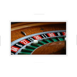 Quadro Decorativo Jogos Cassino Roleta Sala Moldura Branca 2