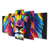 Quadro Decorativo Leão De Judá Bíblia Jesus Cristo + Cores Cor Colorido Cor Da Armação Colorido