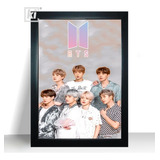Quadro Decorativo Moldura Banda Bts 44cm Arte Poster