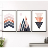 Quadro Decorativo Moldura Sala Jogo Geométrico Escandinavo