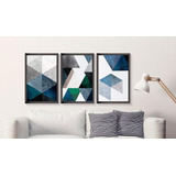 Quadro Decorativo Moldura Sala Jogo Geométrico Top 120 X 60