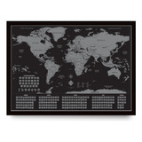 Quadro Decorativo Molduraspersonalizadas/forasteiros Mapas Cor Da Armação Preto De 50cm X 70cm - Mundi Prata