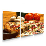 Quadro Decorativo Mosaico 3pçs Pizza Decoração
