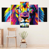 Quadro Decorativo Mosaico 5pc Vários Modelos Negócios 105x60