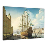 Quadro Decorativo Navio Veleiro Porto Estocolmo