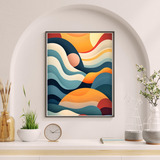 Quadro Decorativo Ondas De Cores Grande Luxo Sala 90x60