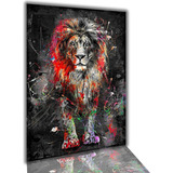 Quadro Decorativo P/ Sala Quarto Moderno Leao Abstrato 90x70