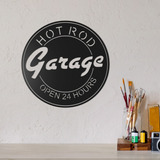 Quadro Decorativo Parede Veículos Hot Road Garage Placa 30cm