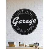 Quadro Decorativo Parede Veículos Hot Road Garage Placa 90cm