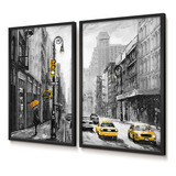 Quadro Decorativo Pintura 60x90 Duo Cidade Antiga Escritório