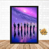 Quadro Decorativo Poster C/moldura Banda Pop Coreana Bts 04
