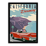 Quadro Decorativo Poster Retro Vintage California