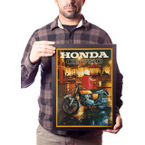 Quadro Decorativo Propaganda Moto Antiga Honda