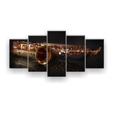 Quadro Decorativo Reflexo Saxofone 129x61 Sala