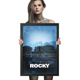 Quadro Decorativo Rocky Balboa Poster Moldurado A2 42x60cm