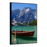 Quadro Decorativo Sala Lago Verde Cristal Grande Moldura