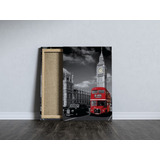 Quadro Decorativo Tecido Tela Ônibus Vermelho Londres 40x60