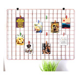 Quadro Decorativo Tela Aramada Memory Board Rose Gold