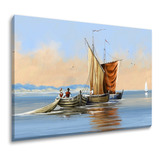 Quadro Decorativo Tela Canvas Paisagem Praia Sol Mar 120x80 Cor Paisagem 32 Cor Da Armação Tecido Sobre Tela