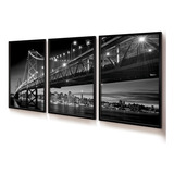 Quadro Decorativo Trio Ponte São Francisco 50x70 Vidro Sala