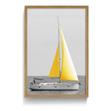 Quadro Decorativo Vidro Barco Moldura Sala