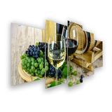 Quadro Decorativo Vinho Flor Mosaico 5pc Sala Jantar Quarto
