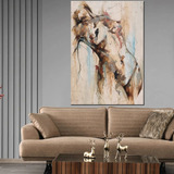 Quadro Em Canvas Sensual Mulher Pintura Abstrata Decoração