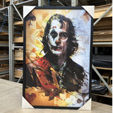 Quadro Em Tela Canvas Com Moldura Preta - Coringa 64x94 Cm