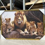 Quadro Em Tela Canvas Com Moldura Preta - Família 64x94 Cm