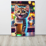 Quadro Em Tela Canvas Gatinho Tomando