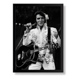 Quadro Emoldurado Poste Elvis Presley Rock
