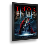 Quadro Emoldurado Poste Thor Ucm Marvel Odin Asgard Vidro A3