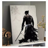 Quadro Espadachim Samurai Tela Canvas 60x90