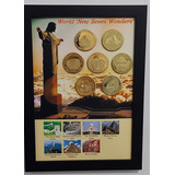 Quadro Expositor Moedas 7 Maravilhas Do Mundo Colecionador