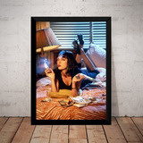 Quadro Filme Pulp Fiction Mia Wallace Foto Poster Moldurado