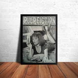 Quadro Filme Pulp Fiction Mia Wallace Poster Moldurado P&b