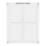 Quadro Informativo De Aviso E Gestão C/ Displays A4 Acrílico